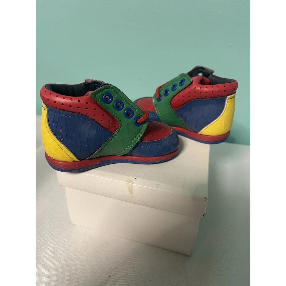 VTG Shoes By Lindemann Multi Color‎ Size 2D Infant Genuine, Leather Upper New